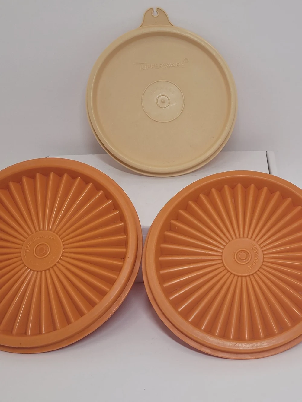 Vintage Tupperware Servalier Replacement Lids, EUC! Lot Of 3